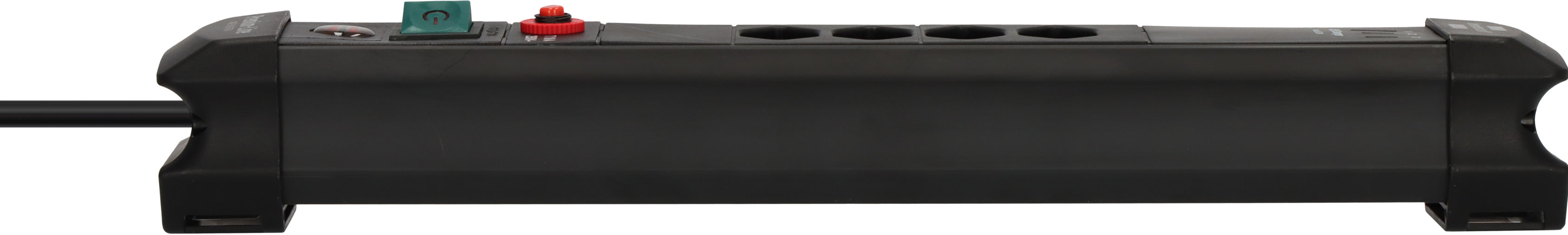 Premium-Line Steckdosenleiste 4-fach (Typ T13) mit 2x USB C PD 65W und USB A 18W schwarz, 3m H05VV-F 3G1,5 - Produktansicht