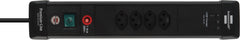 Premium-Line Steckdosenleiste 4-fach (Typ T13) mit 2x USB C PD 65W und USB A 18W schwarz, 3m H05VV-F 3G1,5 - Produktansicht