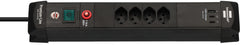 Premium-Line Steckdosenleiste 4-fach (Typ T13) mit 2x USB C PD 65W und USB A 18W schwarz, 3m H05VV-F 3G1,5 - Produktbild