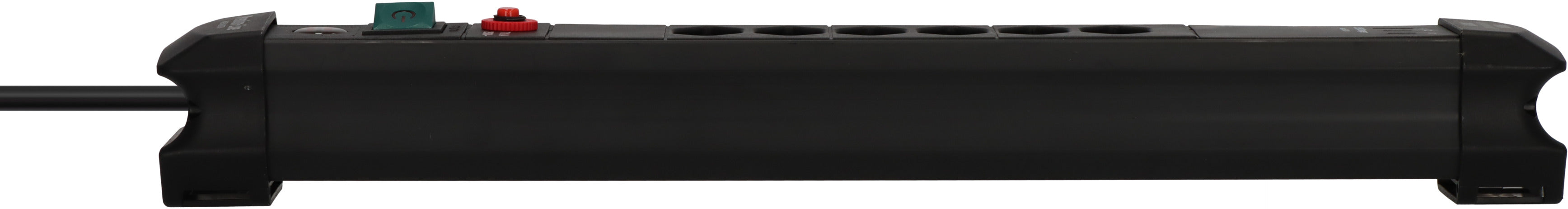 Premium-Line Steckdosenleiste 6-fach (Typ T13) mit 2x USB C PD 65W und USB A 18W schwarz, 3m H05VV-F3G1,5 - Produktansicht