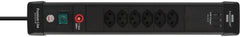 Premium-Line Steckdosenleiste 6-fach (Typ T13) mit 2x USB C PD 65W und USB A 18W schwarz, 3m H05VV-F3G1,5 - Produktansicht