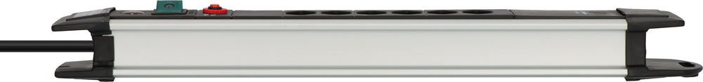 Premium-Alu-Line Steckdosenleiste 6-fach (Typ T13) mit 2x USB C PD 65W und USB A 18W, 3m H05VV-F3G1,5 - Produktansicht