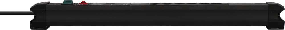 Premium-Line 60.000A Überspannungsschutz-Steckdosenleiste 6-fach (Typ T13) mit 2x USB C PD 65W und 1x USB A 18W schwarz, 3m H05VV-F 3G1,5 - Produktansicht