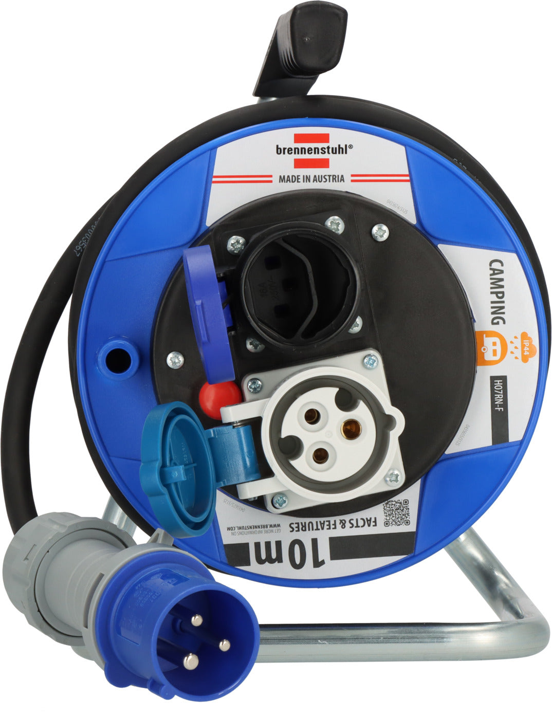 Garant CEE/3 Camping-Kabeltrommel ST 180 IP44, 1x CEE 16A/230V, 1x Typ T23 (IP55), 10m H07RN-F 3G2.5 - Produktansicht
