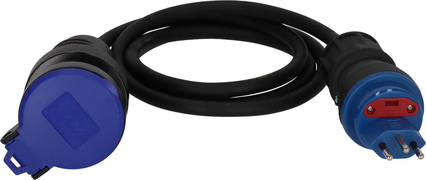Professional Adapterkabel IP44, Typ T13 (IP55) mit FS 10A auf Typ T23 (IP55), 1.5m H07RN-F 3G1,5 - Produktansicht