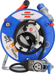 Garant G CEE/3 IP44 Camping Kabeltrommel, CEE/T23-Winkelkupplung, 25m H07RN-F 3G2,5 - Produktansicht