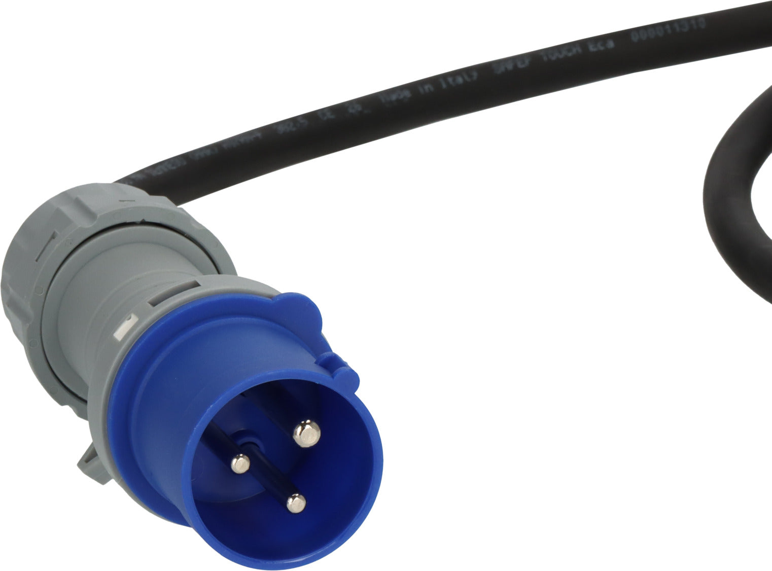 Camping CEE Verlängerungskabel IP44 3m schwarz H07RN-F 3G2,5 CEE-Stecker, Winkelkupplung 230V/16A - Produktansicht
