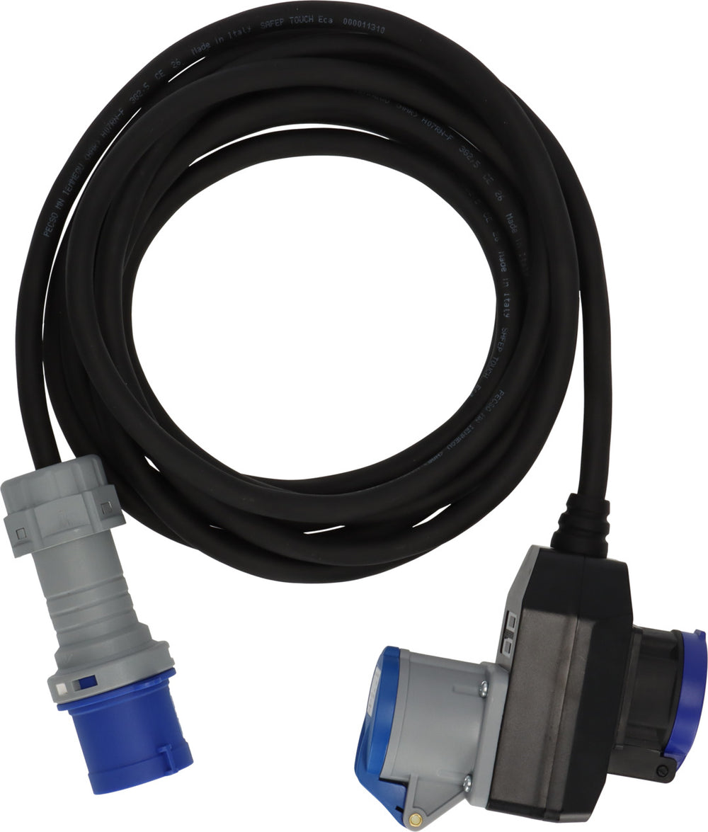 Camping CEE Verlängerungskabel IP44 5m schwarz H07RN-F 3G2,5 CEE-Stecker, Winkelkupplung 230V/16A - Produktbild