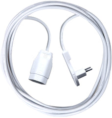 Kunststoff Verlängerungskabel, T12 Flachwinkelstecker, T13 Kupplung, Kabel 5m H05VV-F 3G1,0 weiss *CH* - Produktbild