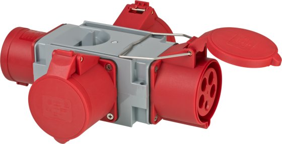 Kreuzverteiler CEE400V/32A 3fach Stecker CEE + 3x Steckdosen CEE     - Produktbild