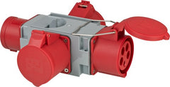 Kreuzverteiler CEE400V/32A 3fach Stecker CEE + 3x Steckdosen CEE     - Produktbild