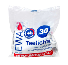 Teelichter 30er Beutel Weiß bis 4 Stunden Brenndauer, 30 Beutel