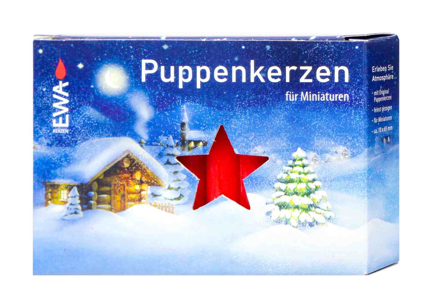 Puppenkerzen Rot 10 x 65 mm, 20 er