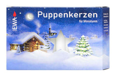 Puppenkerzen Weiß 10 x 65 mm, 20 er