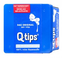 Q-Tips Wattestäbchen Box, Papierschaft, 206 er