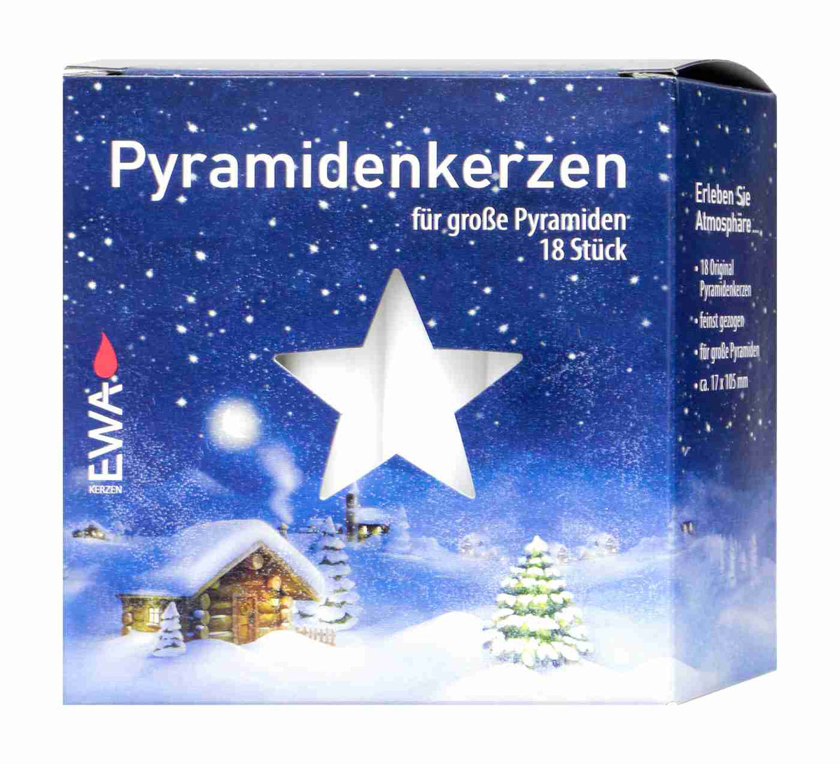 Pyramiden Kerzen groß 18/100 17,2 x 105 mm, 18 er