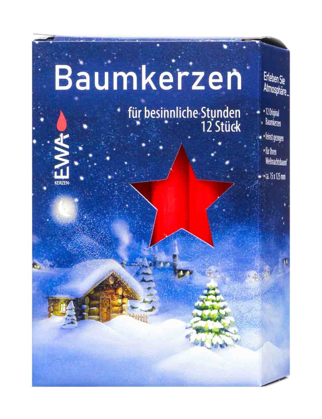 Baumkerzen Rot, 12/250, 4 Stk.