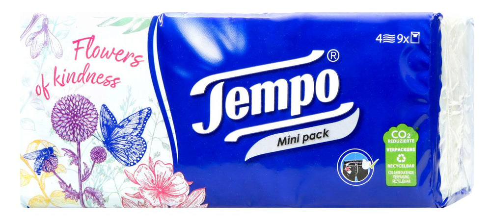 Tempo Taschentücher Mini Pack, 9 x 5