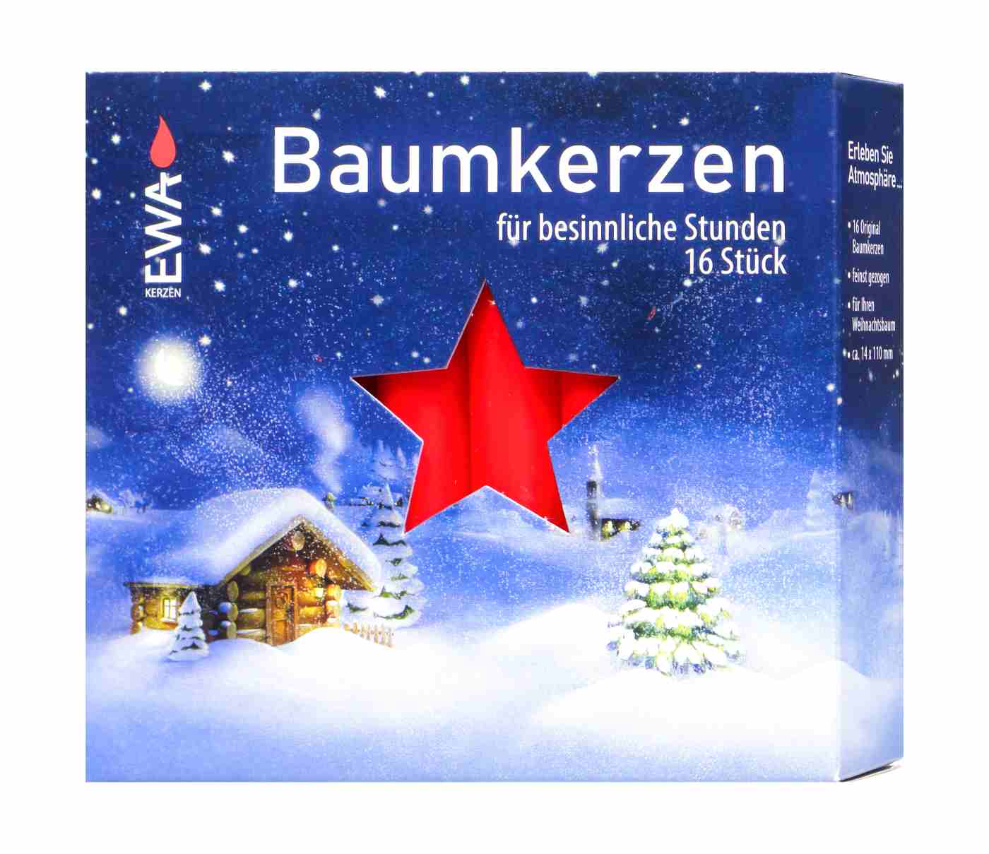 Baumkerzen Rot, 16/250, 4 er