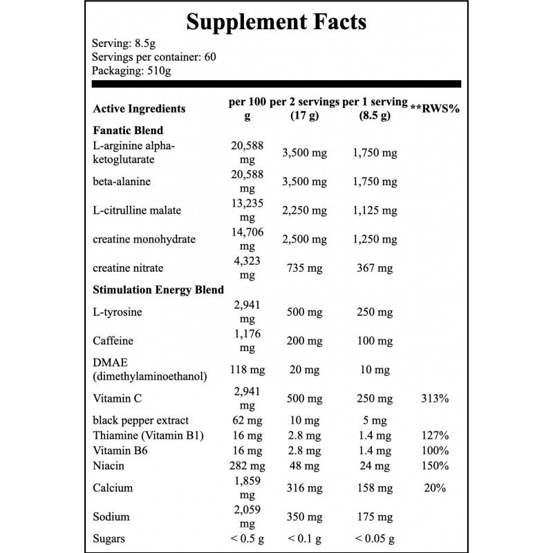 N1 Pre Workout - 510g - Blue Raspberry
