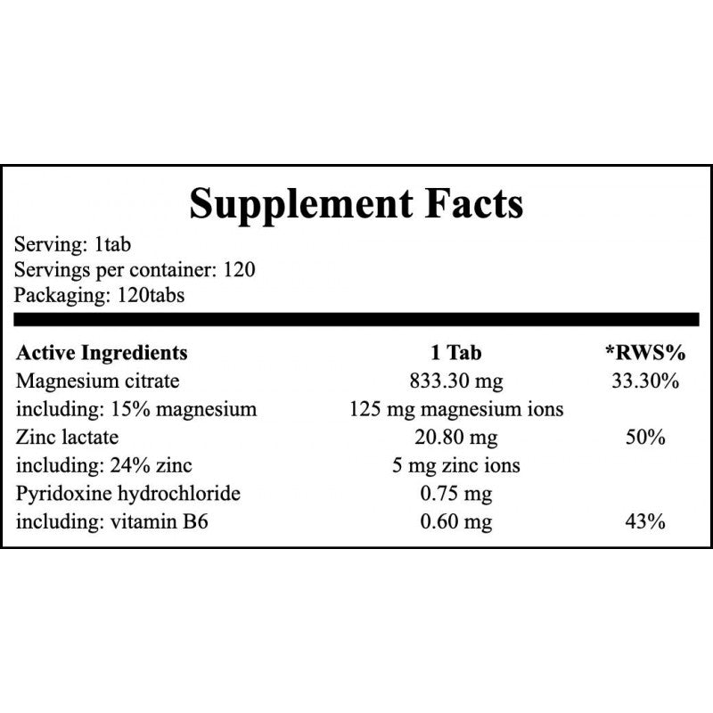 Mg+Zn+Vit B6 (ZMA) - 120tabs