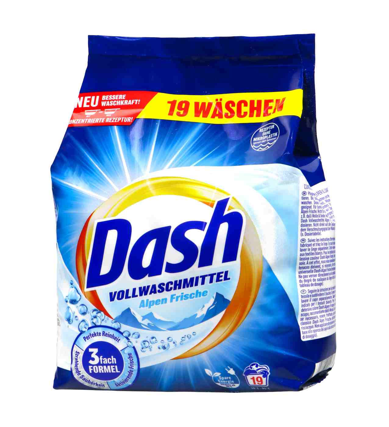 Dash Alpenfrisch Waschmittel Pulver 19 Waschladungen, 0,95 kg