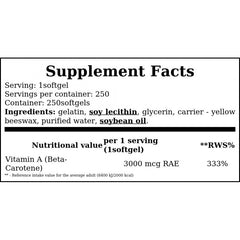Beta Carotene 10000IU - 250softgels