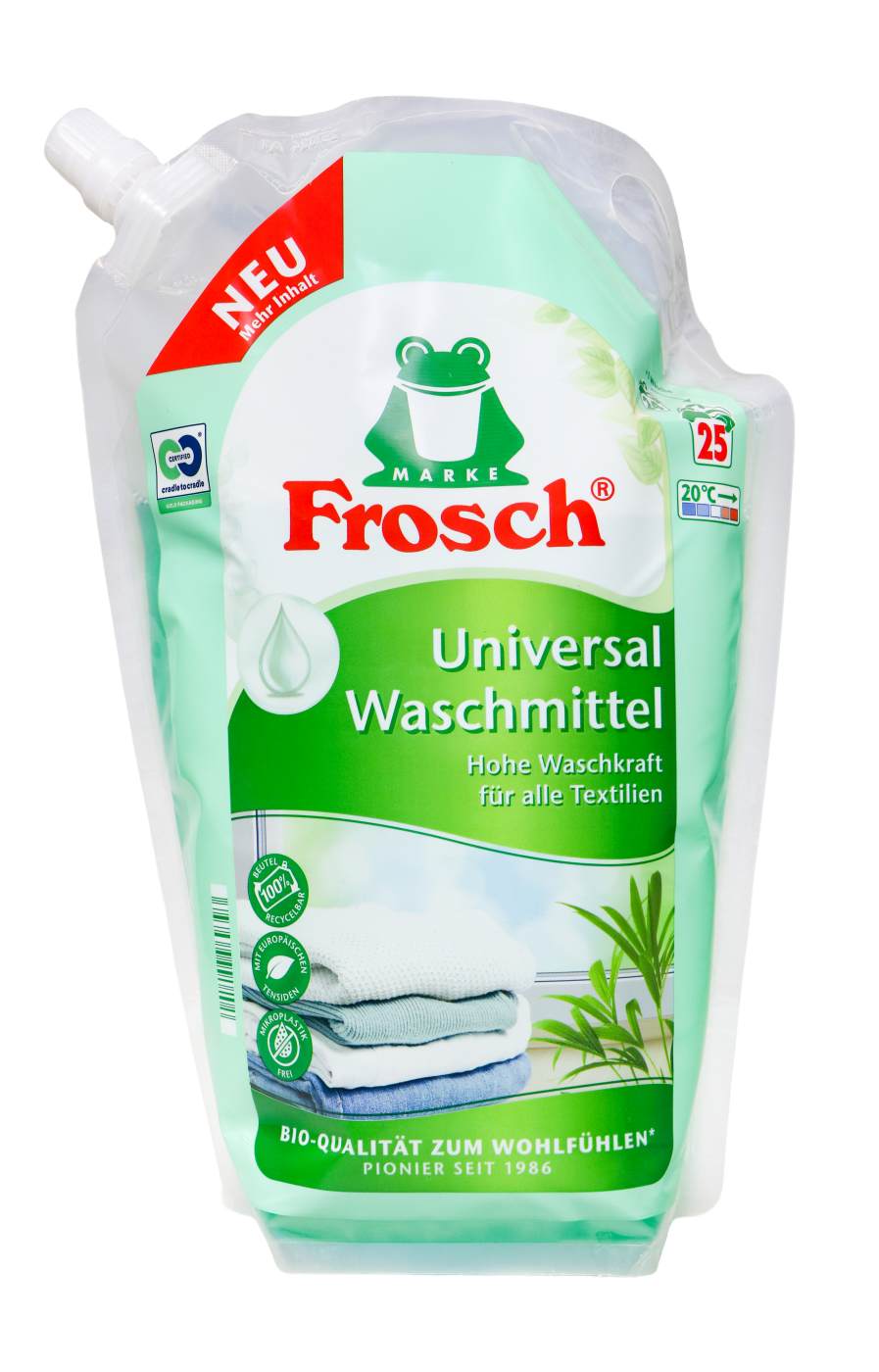 Frosch Waschmittel Flüssig 1,50 Liter Beutel, 25 Wäschen, 1,50 l
