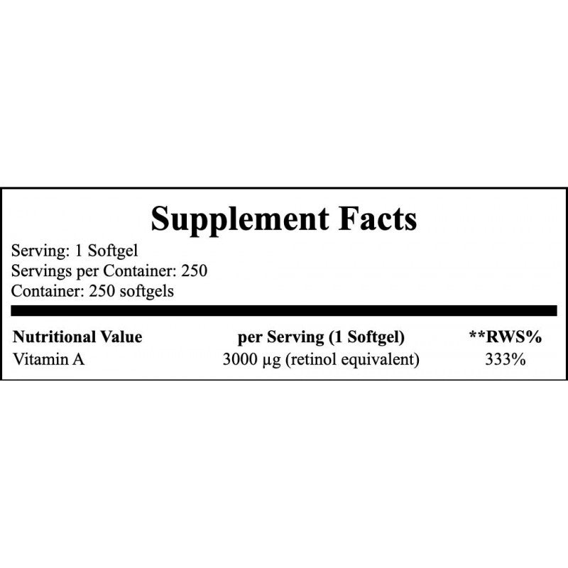 Vitamin A 10000IU - 250softgels