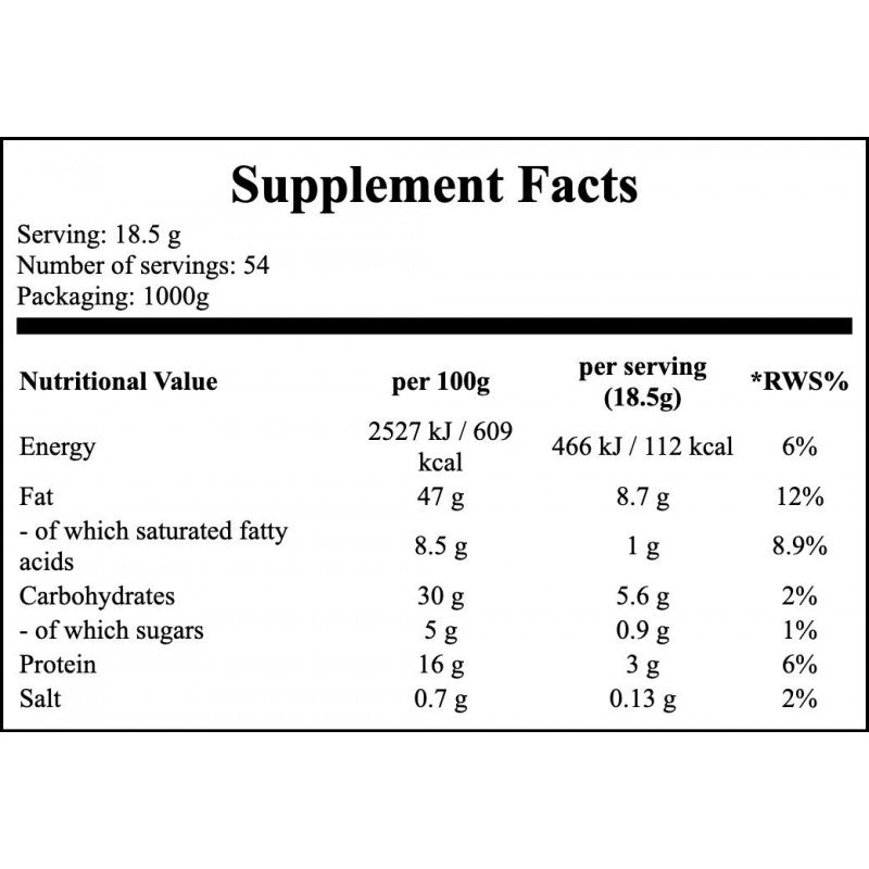 Cashew Butter Natural - 1000g - Smooth