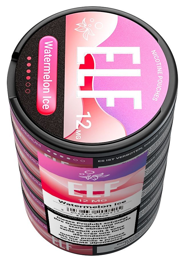 5 x ELF Nicotine Pouches Watermelon ICE, 12mg