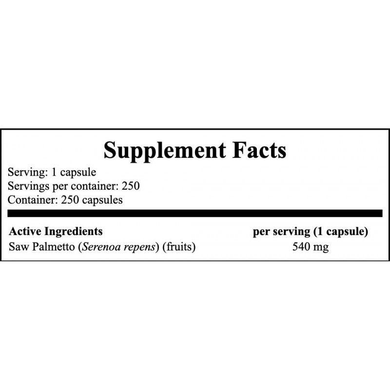 Saw Palmetto 540mg - 250caps.
