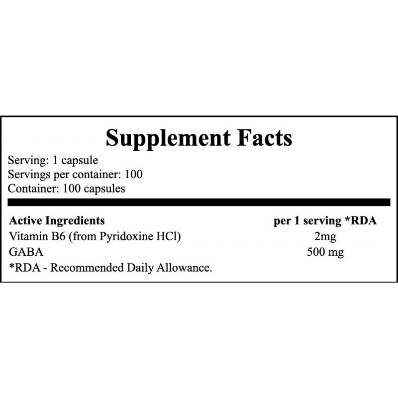 GABA 500mg - 100veg caps