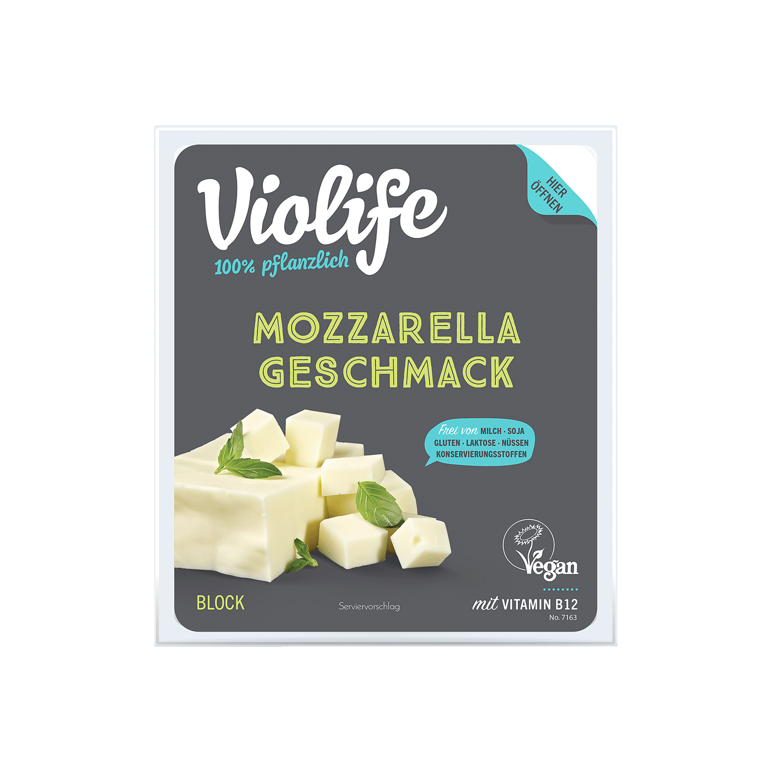 Block mit Mozzarella Geschmack
