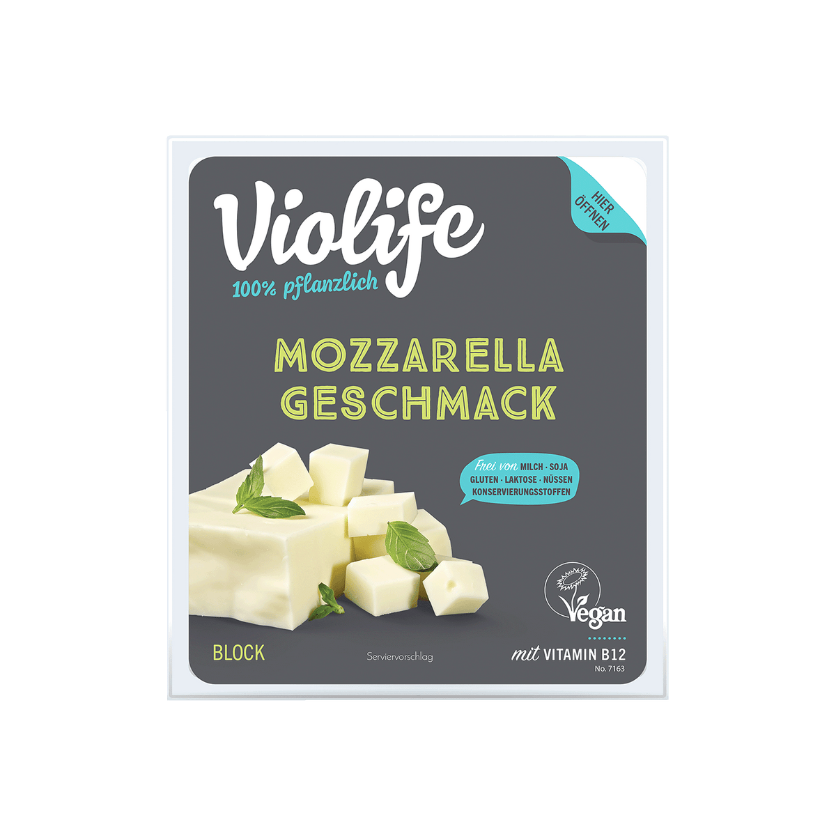 Block mit Mozzarella Geschmack