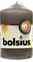 Bolsius Stumpenkerze warmes grau, 80 x 48 mm