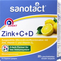 Sanotact Zink + C + D Lutschtabletten, 20 er
