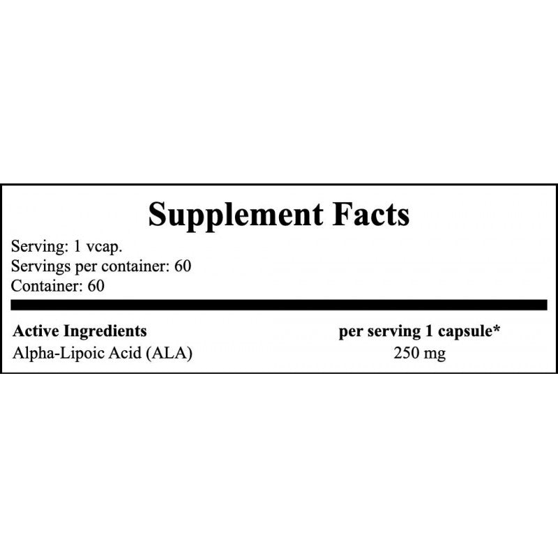 Alpha Lipoic Acid 250mg - 60vegcaps.