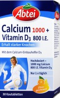 Abtei Calcium 1000 + D3 Osteo Vital, 30 er