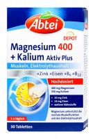Abtei Magnesium 400 + Kalium Tabletten, 30 er
