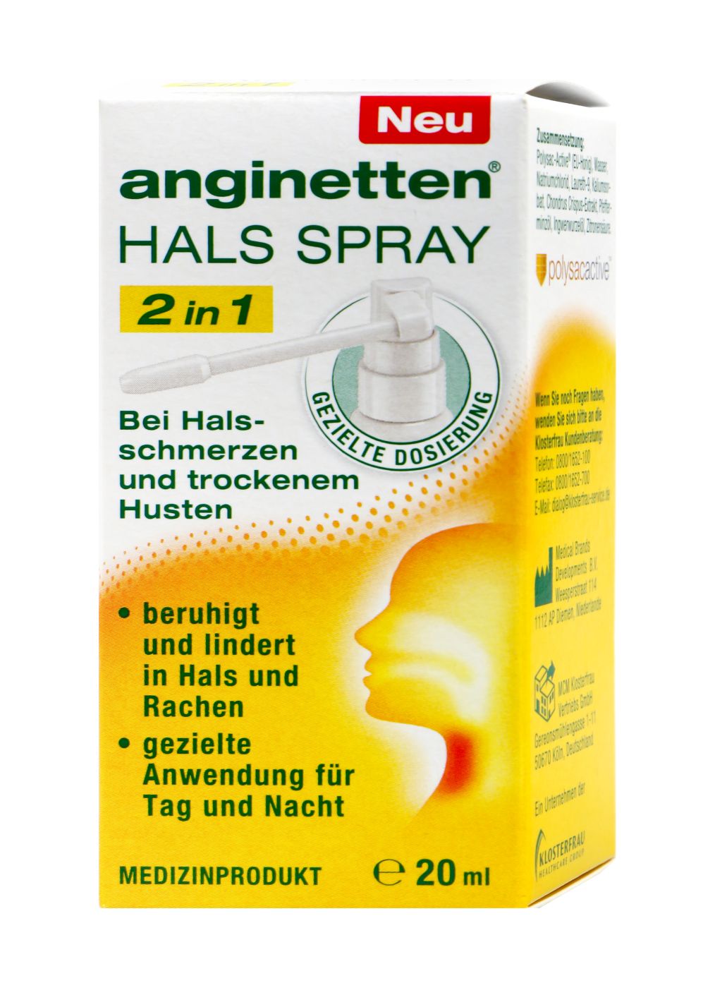 Anginetten Hals Spray 2in1, 20 ml