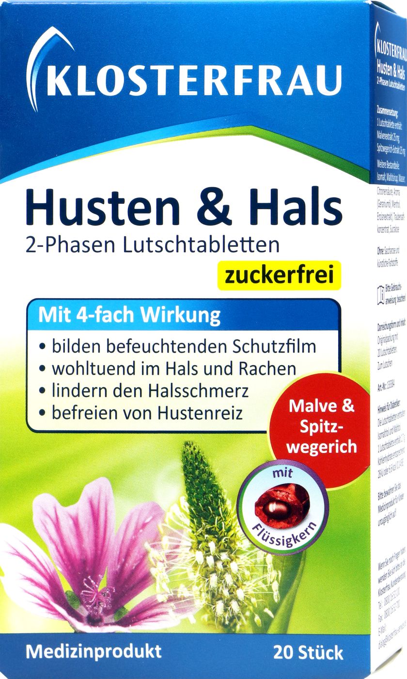 Klosterfrau Husten & Hals Lutschtabletten zuckerfrei, 20 er