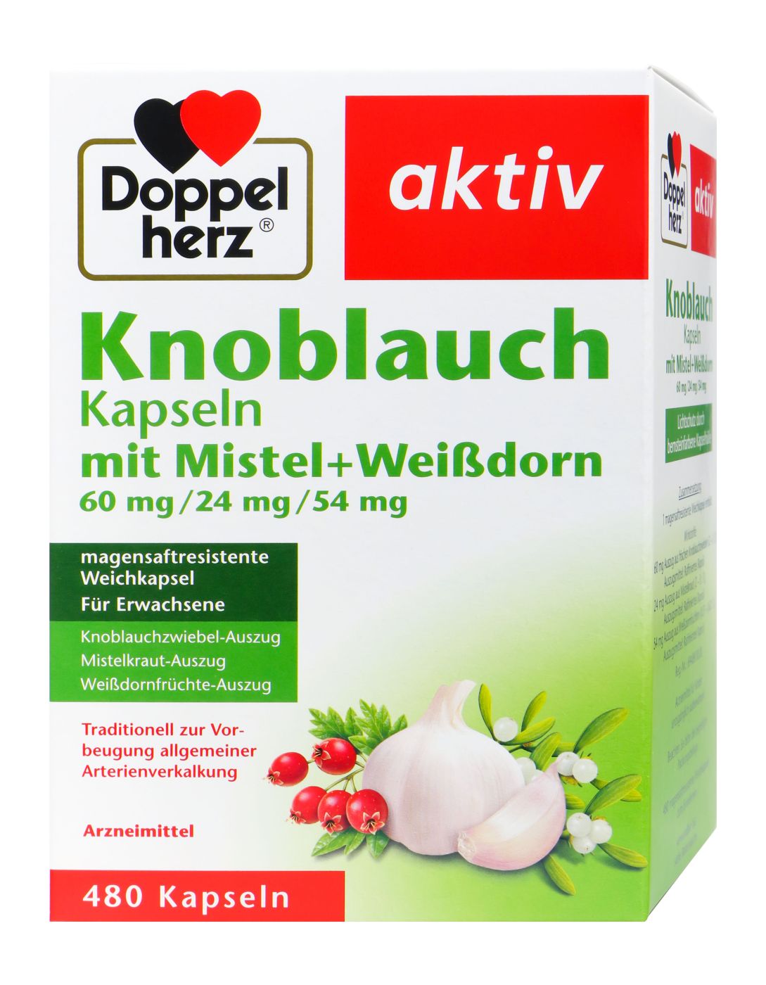 Doppelherz Knoblauch Weißdorn Mistel, 480 er