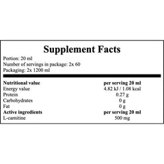 Carnitin L-30000 Liquid - 2x 1200ml. - Grapefruit