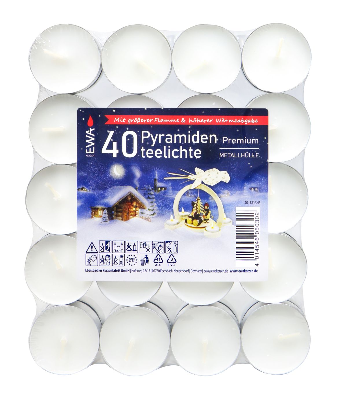 Pyramiden Teelicht Premium, 40 er