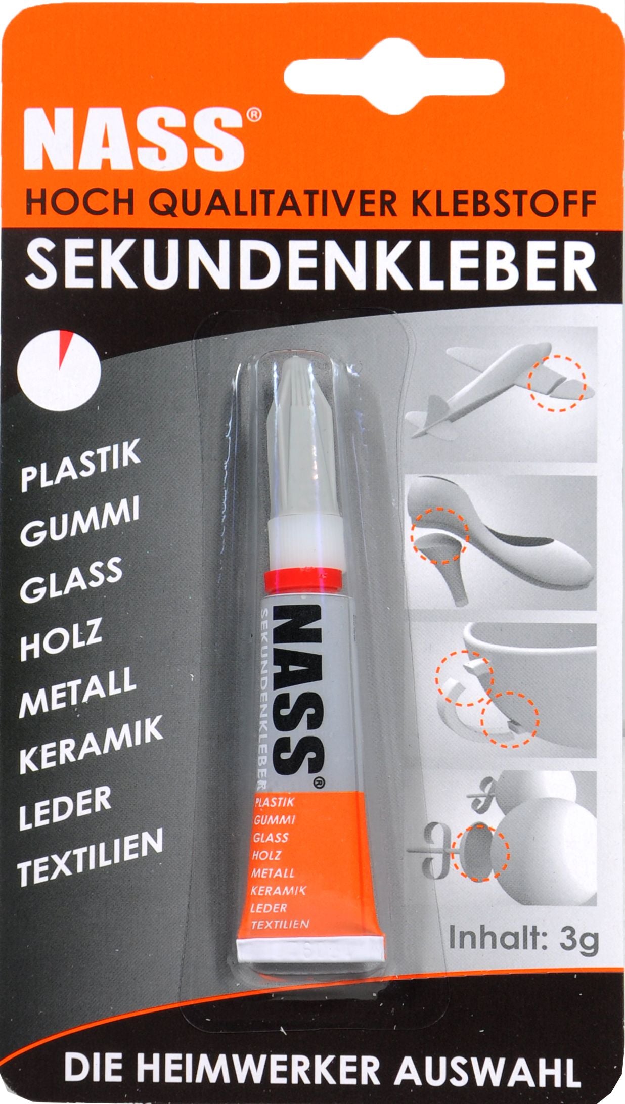 Nass Sekundenkleber, 3 g