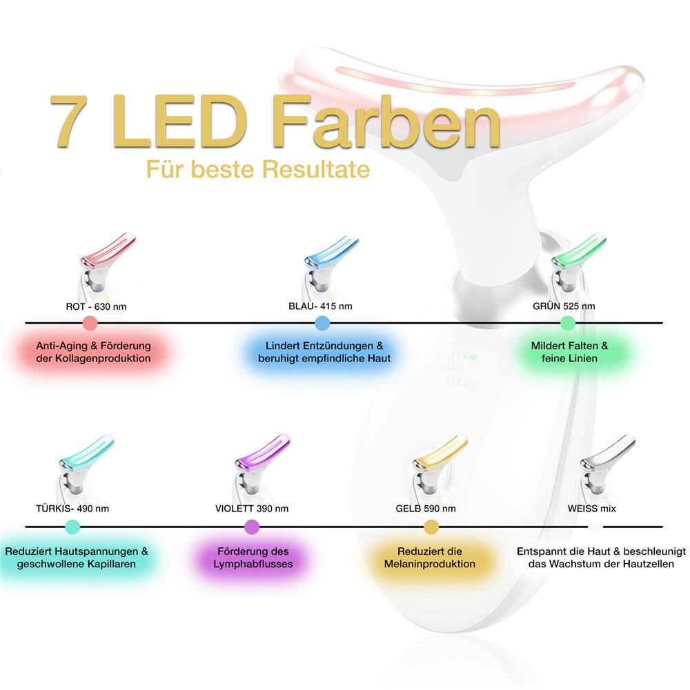 7in1 LED Lichttherapie für Hals- & Gesicht, schwarz