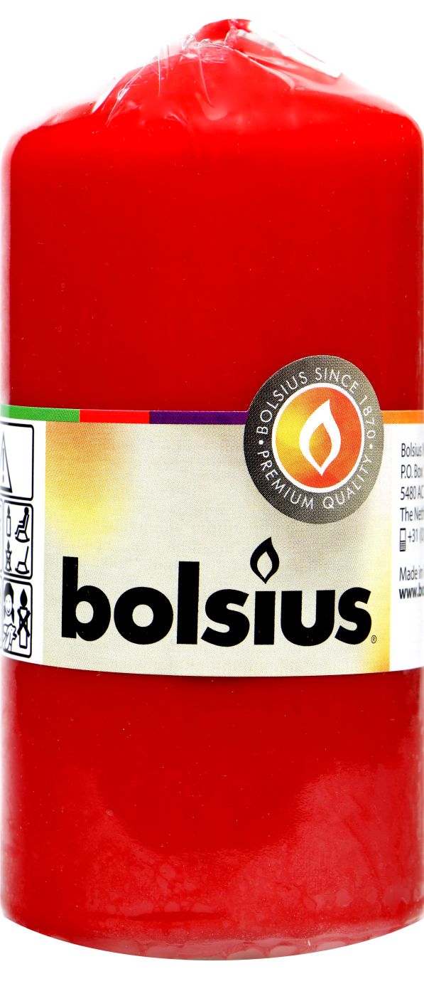 Bolsius Stumpenkerze Rot, 120 x 58 mm