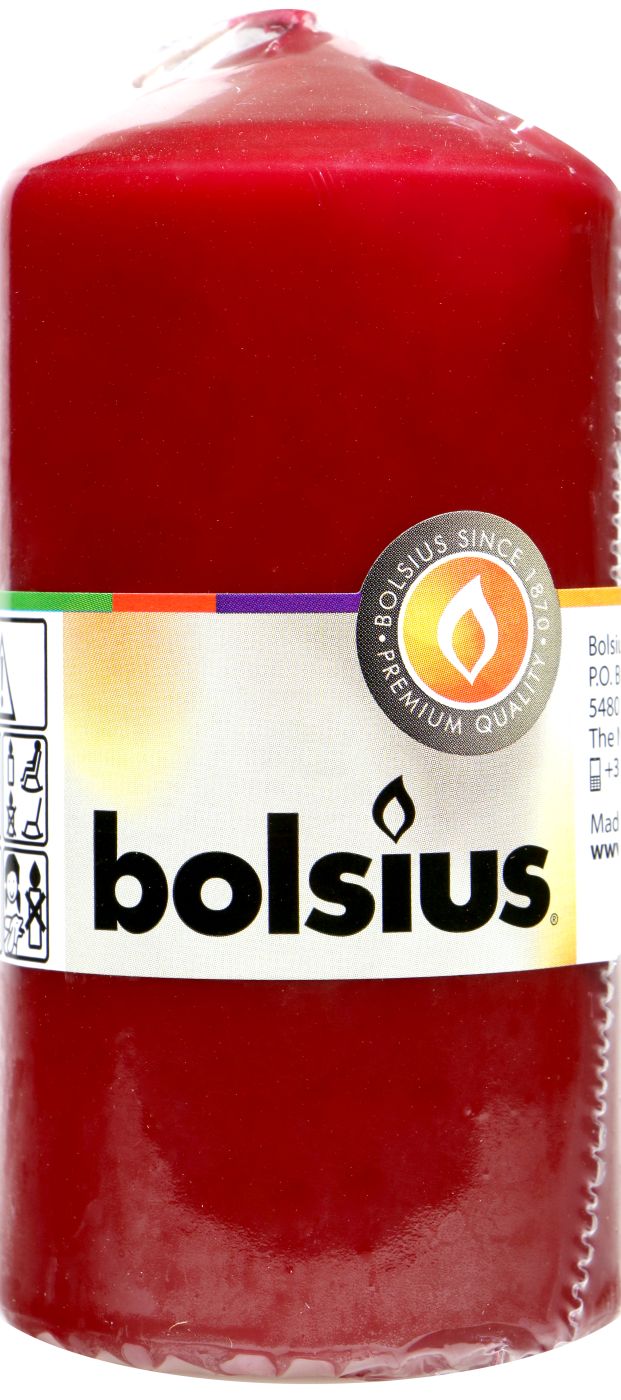 Bolsius Stumpenkerze Bordeaux, 120 x 58 mm