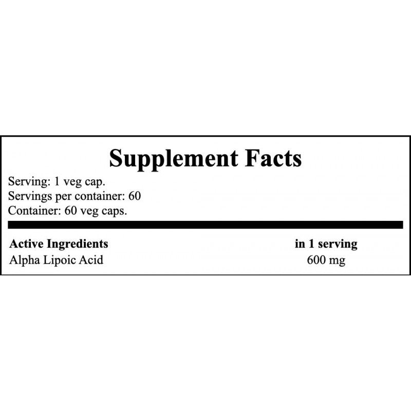 Alpha Lipoic Acid 600mg - 60vegcaps.